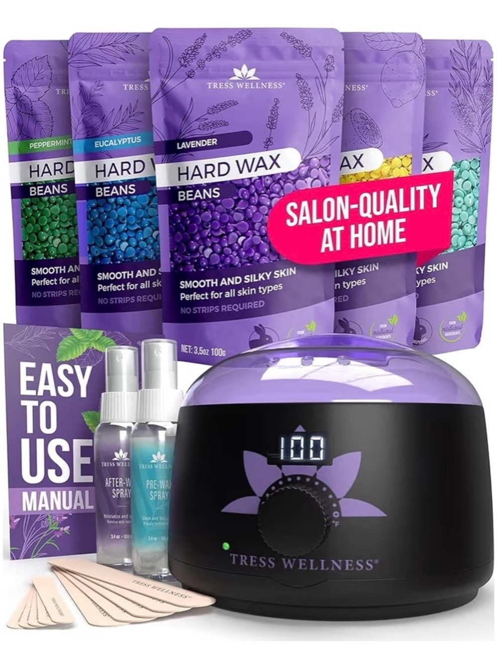 NIB - Tress Wellness Award Winning Waxing Kit for Sensitive Skin